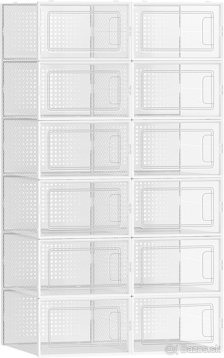 Set 12 ks boxov na topánky – priehľadné, veľkosť do 44, nové