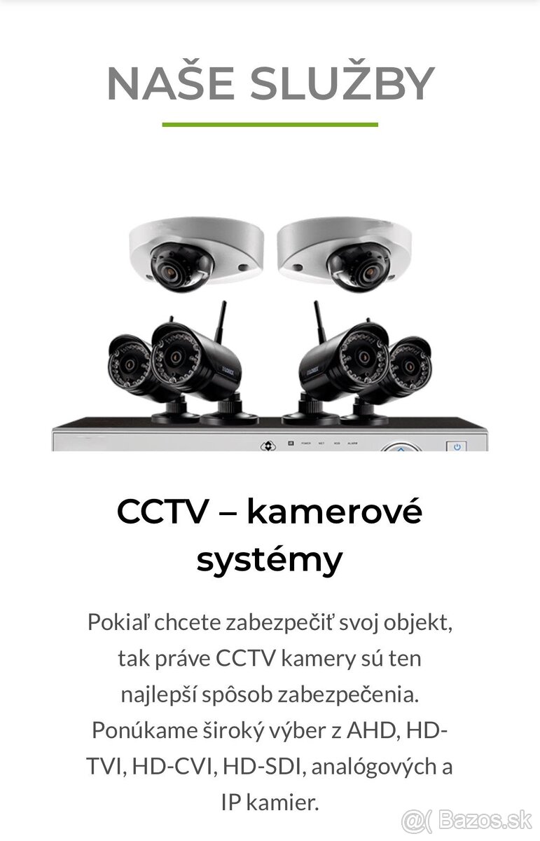 Kamerové systémy, elektroinštalačné práce
