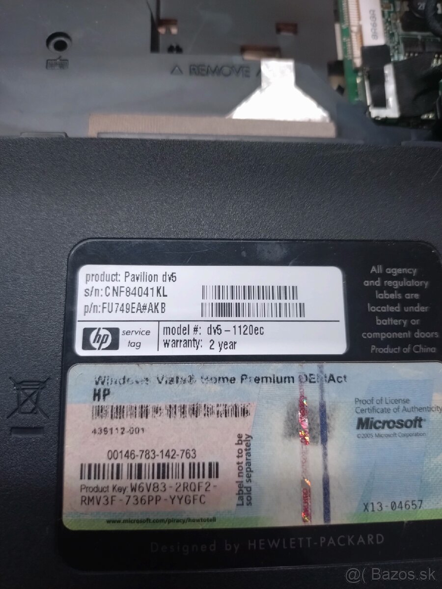 HP pavilion dv5 na diely