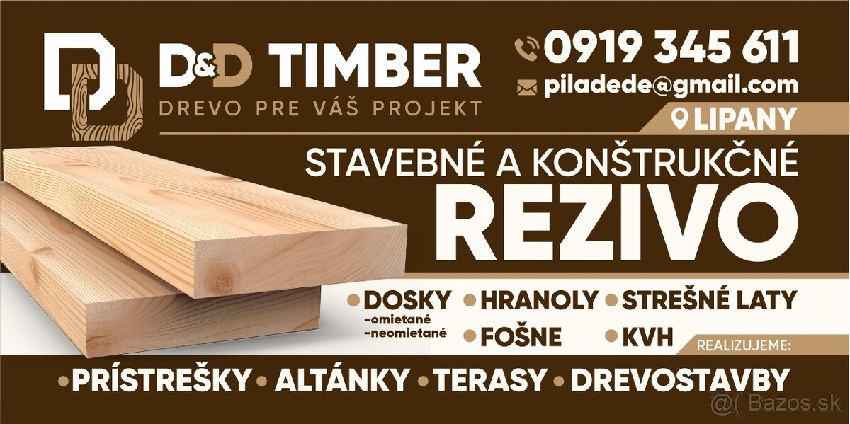 Stavebné a konštrukčné a stolarske rezivo