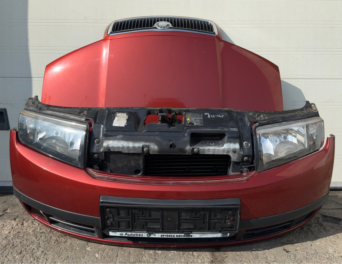 Škoda Fabia 1, kompletný predok, nárazník, kapota, blatniky