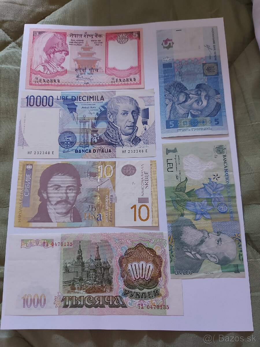 Staré bankovky.
