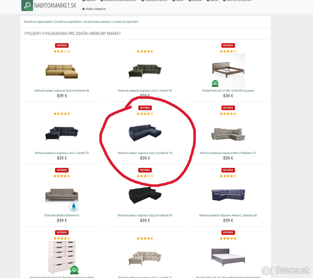 Predám novú sedaciu súpravu