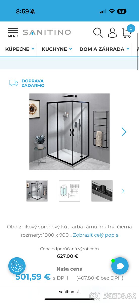 Sprchový kút 80x90