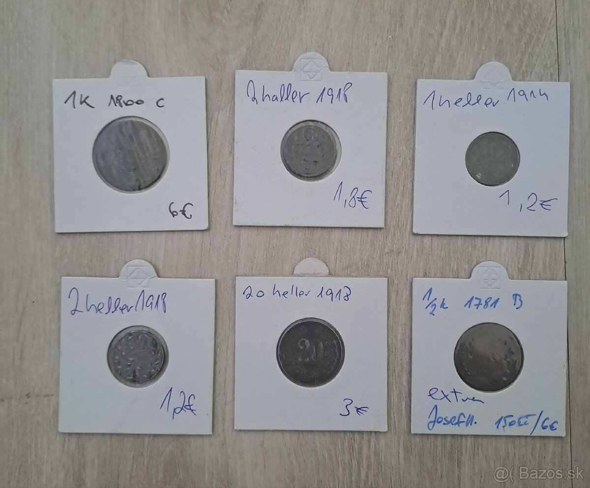 Mince RU v obaloch - mince rakusko uhorske