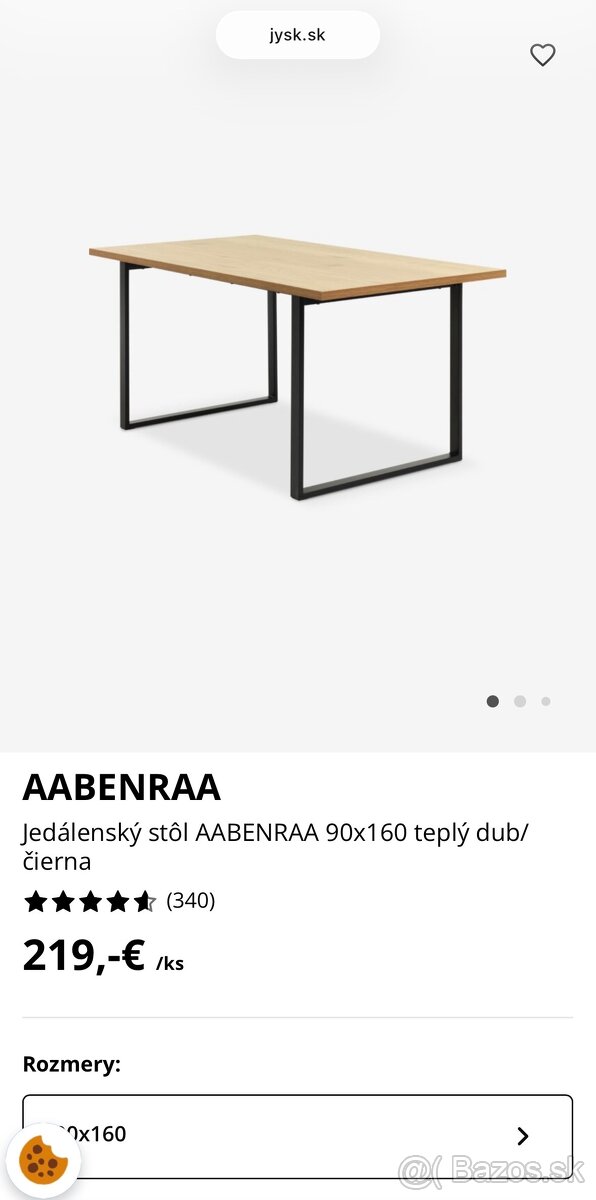 Nový jedálenský stôl