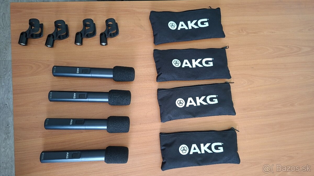 4 ks AKG C1000S MK4 Kondenzátorový nástrojový mikrofón