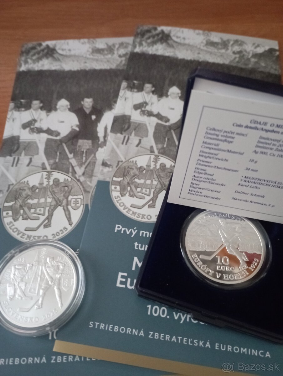 Predám strieborné 10 eur pamätné mince Proof aj BK