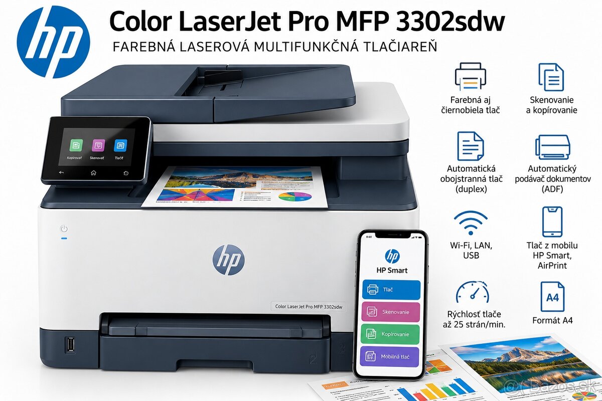 HP Color LaserJet Pro MFP 3302sdw – multifunkčná