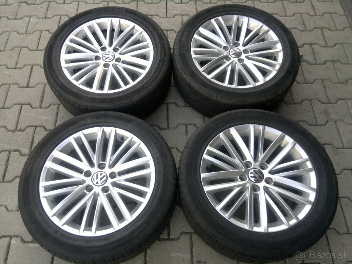 Elektrony VW 5x112 r17, letne pneu. 225/50 r17
