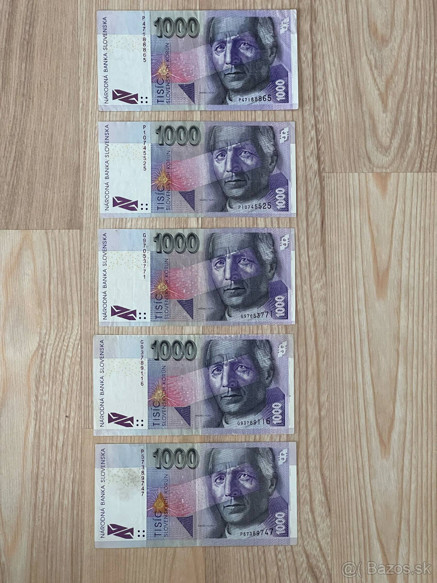 Slovenské bankovky 1000 SK so znakom