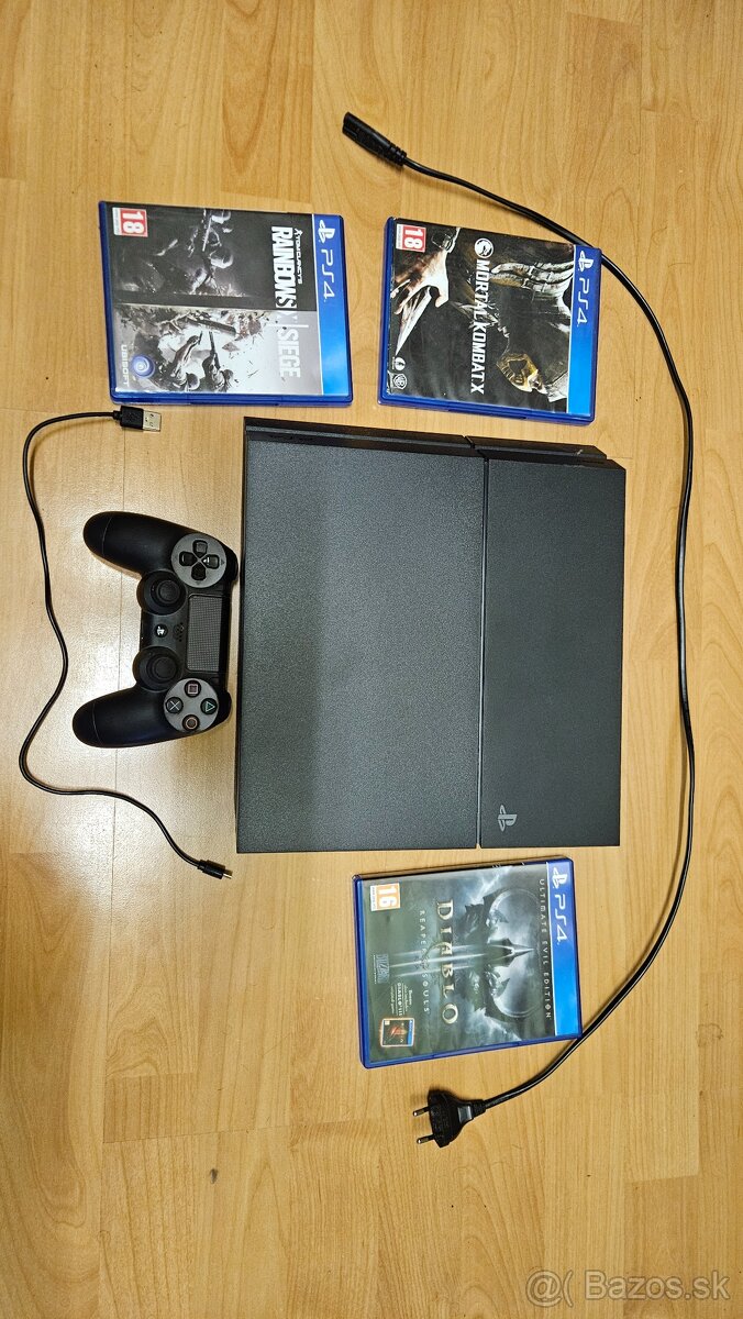 PS4 1T + ovládač,3x hry, herná klávesnica + myš