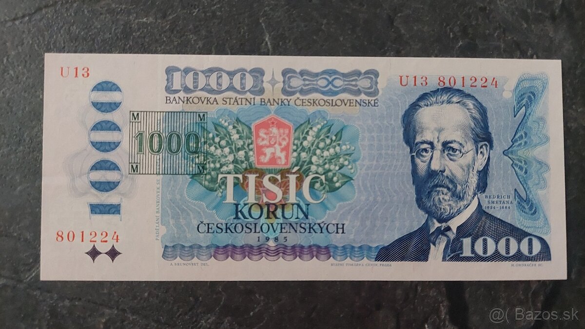 1000 Kčs 1985 + CZ kolok