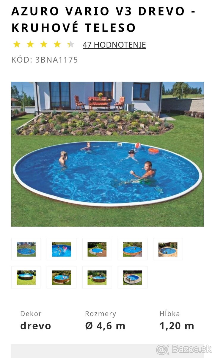 Nový bazén 4,6×1,2