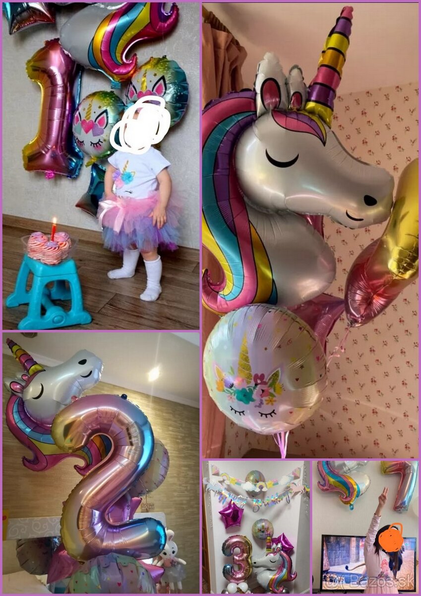 Nové balóny Unicorn 110cm - sada AŽ 15/16 kusov