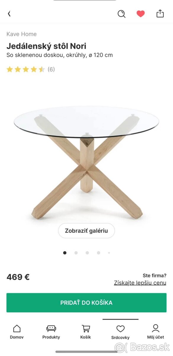 Jedálenský stôl Kave Home, priemer 120cm + DOVOZ ZDARMA