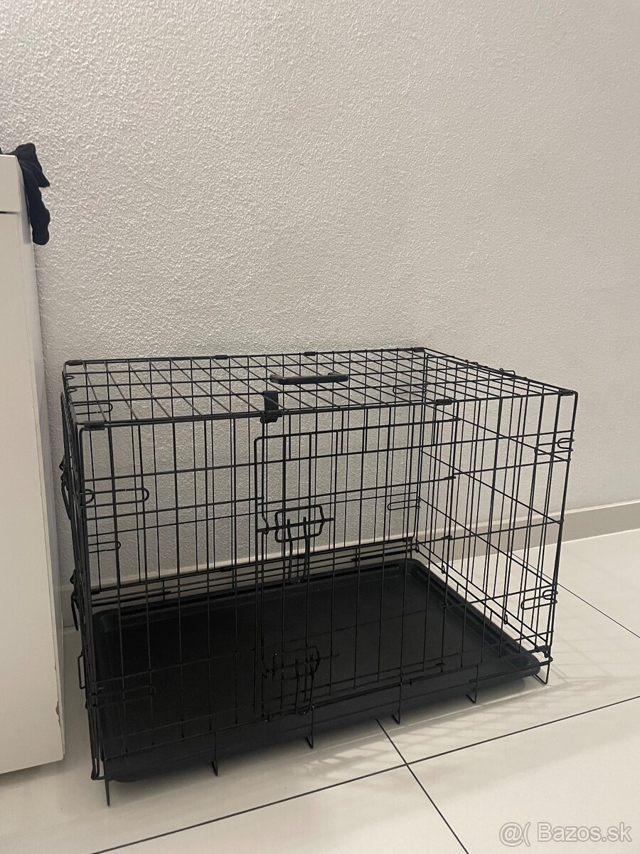 Zložiteľná, dvojdverová klietka pre psov