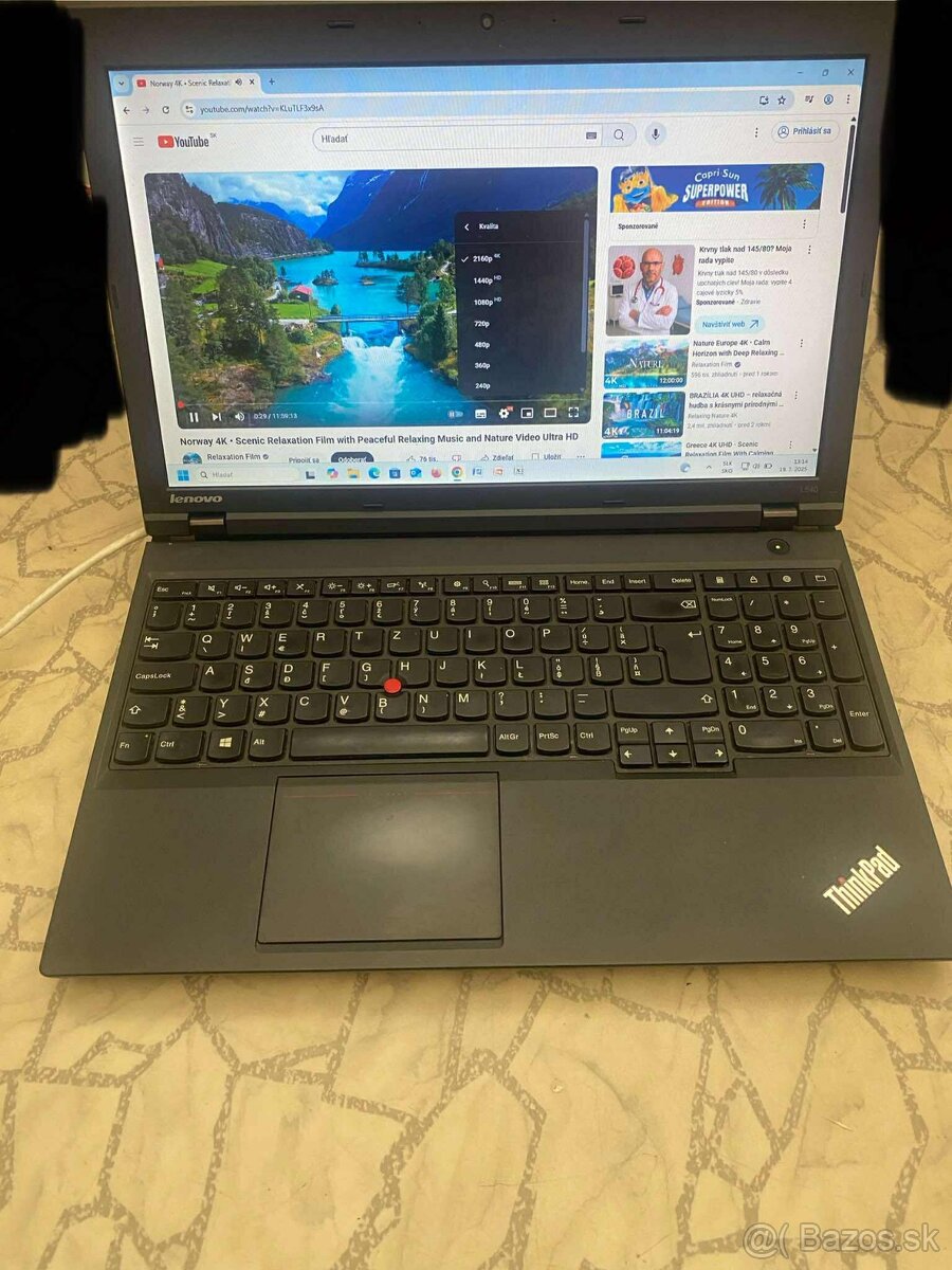 Predám notebook lenovo thinkpad L540 i7 4 gb ram 500 gb hdd