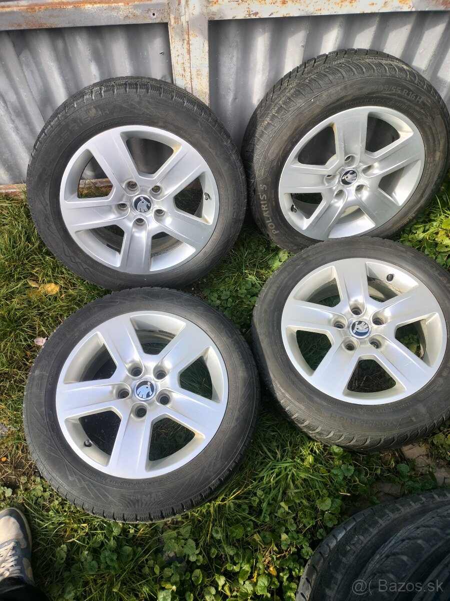❄️zimné 4ks alu disky orig. Škoda 5x112 r16 6mm ❄️205/55 r16