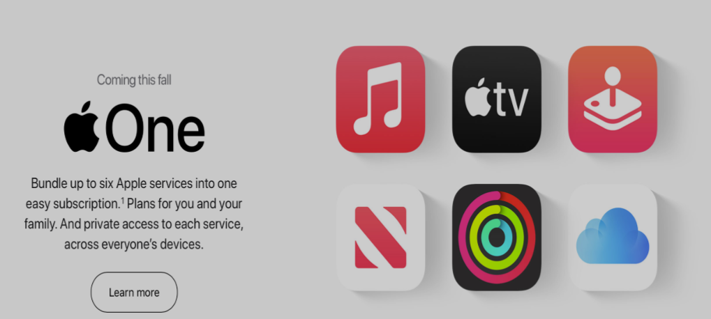 Apple One (Apple TV+, Apple Music, Arcade a iCloud 200GB)