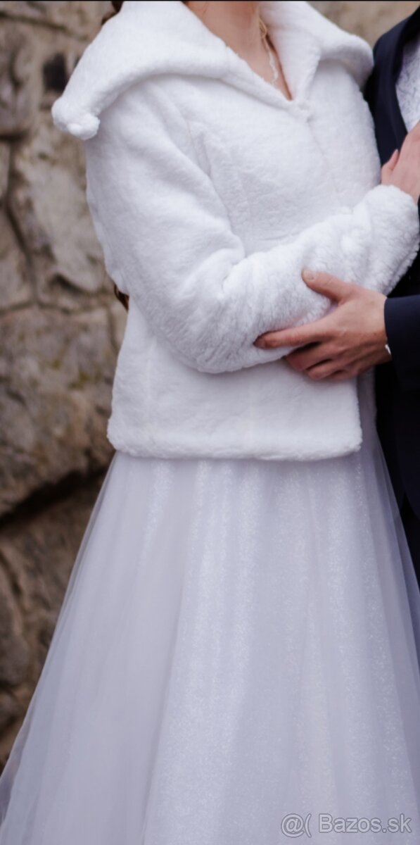 Svadobné šaty + zimný kabátik