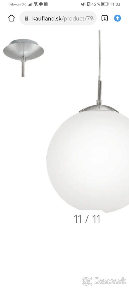 luster sklenena guľa 30cm