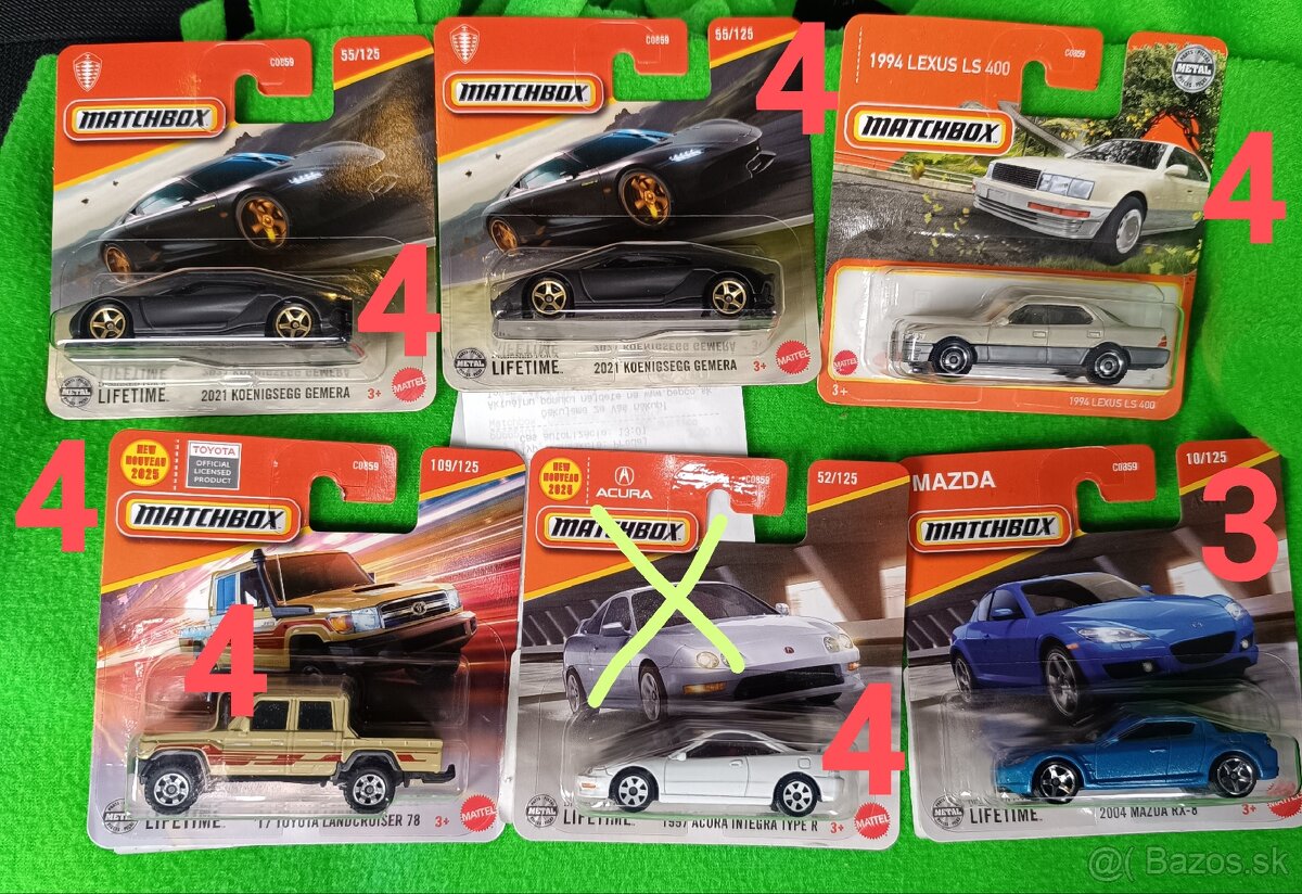 Autíčka Hotwheels matchbox mix