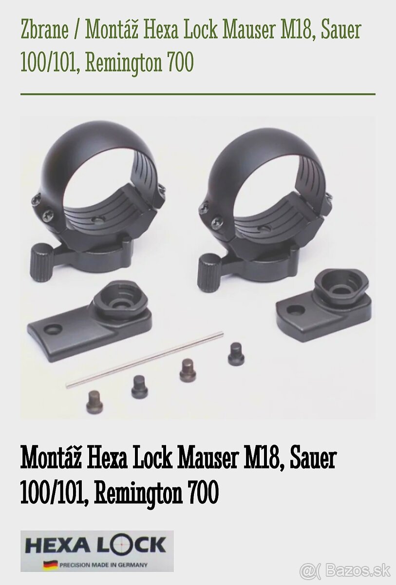 Montáž Mauser M18 - Hexalock
