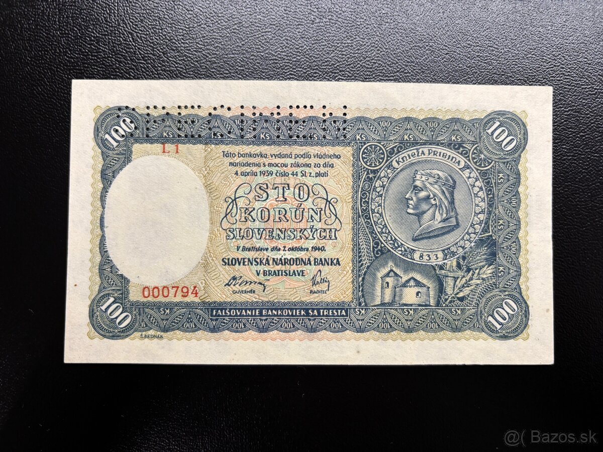 ‼️100 korún slovenských 1940 L1‼️