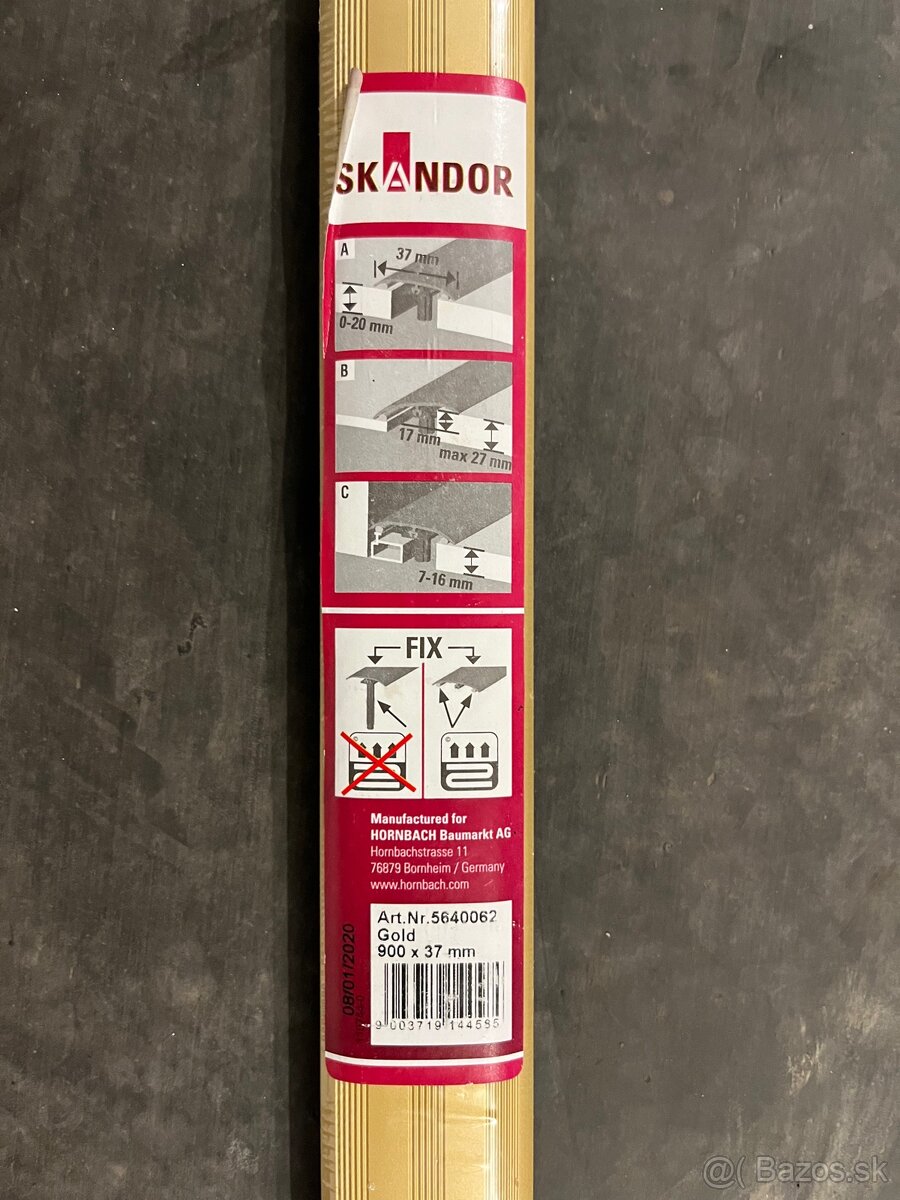 Prechodová lišta zlatá