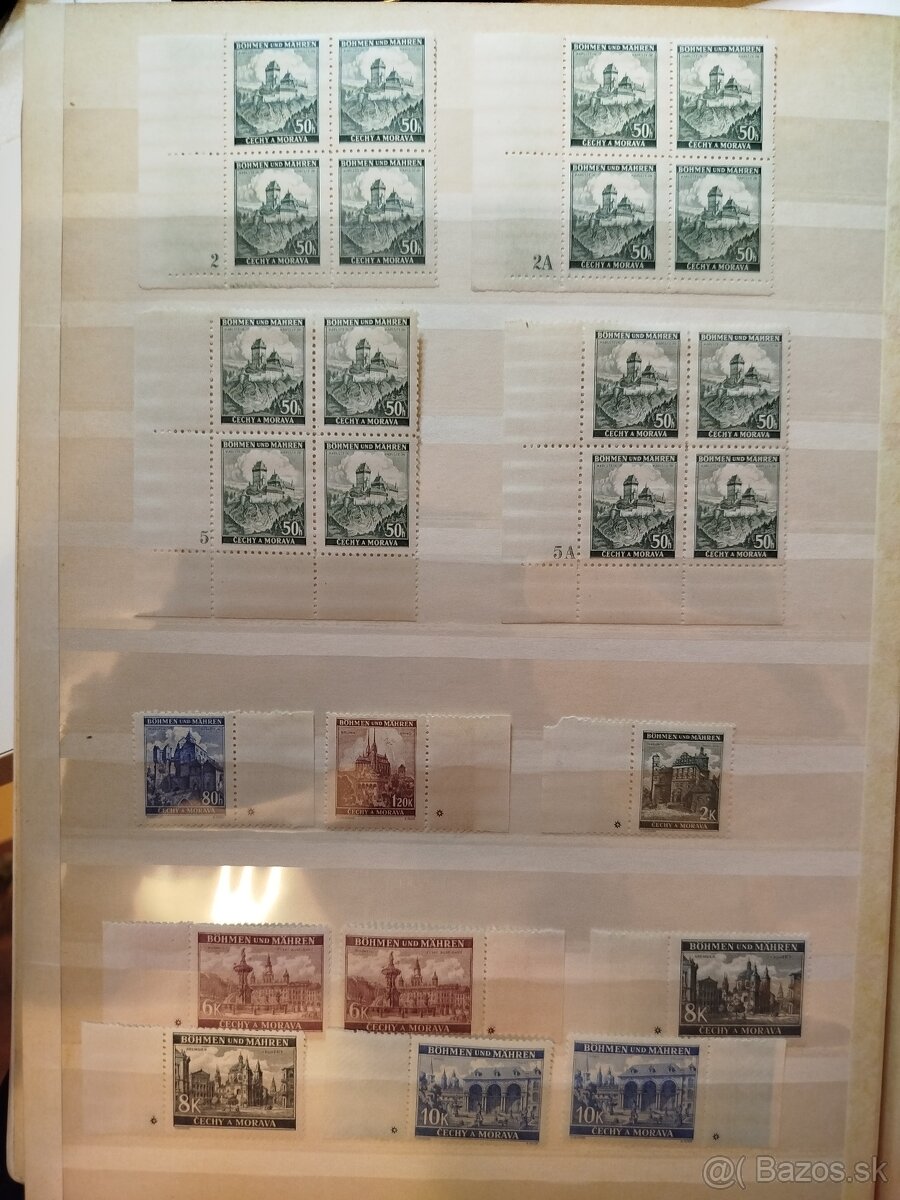 Protektorát Čechy a Morava - partia známok