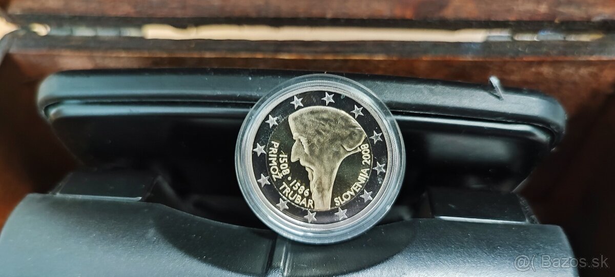 slovinské proof mince 2€ a 3€ nominál