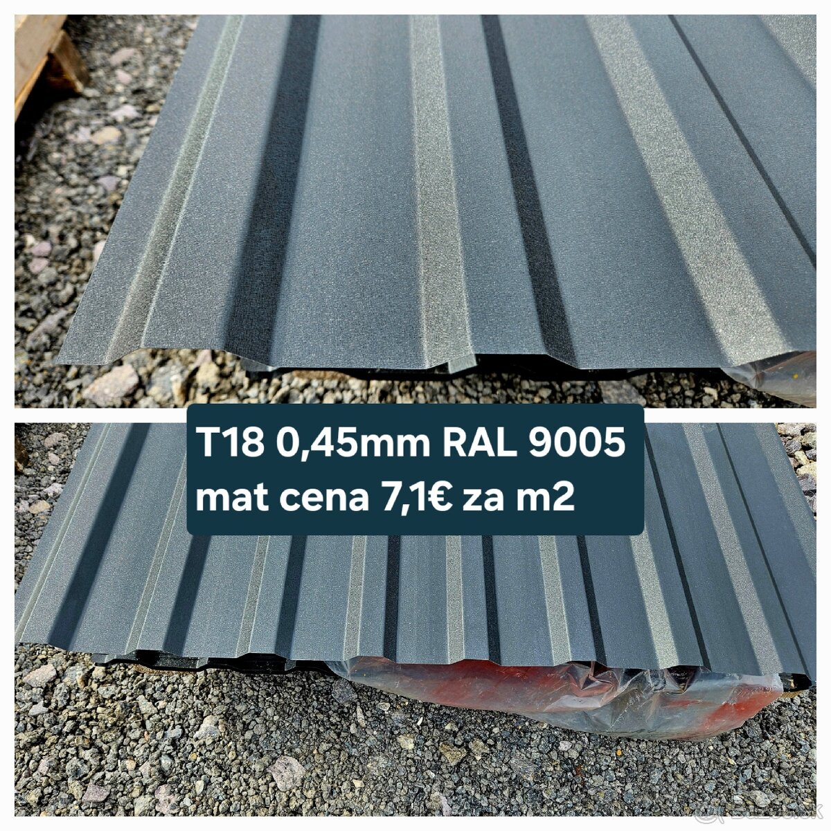 TOP CENA Trapézový plech T18 0,45mm RAL 9005 matná