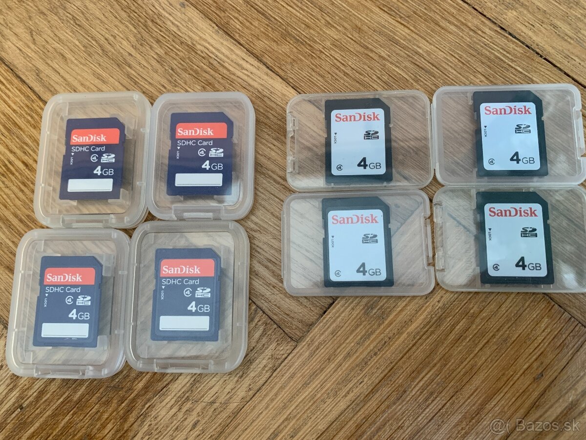 Predám pamäťové SDHC karty SanDisk 4GB, class 4