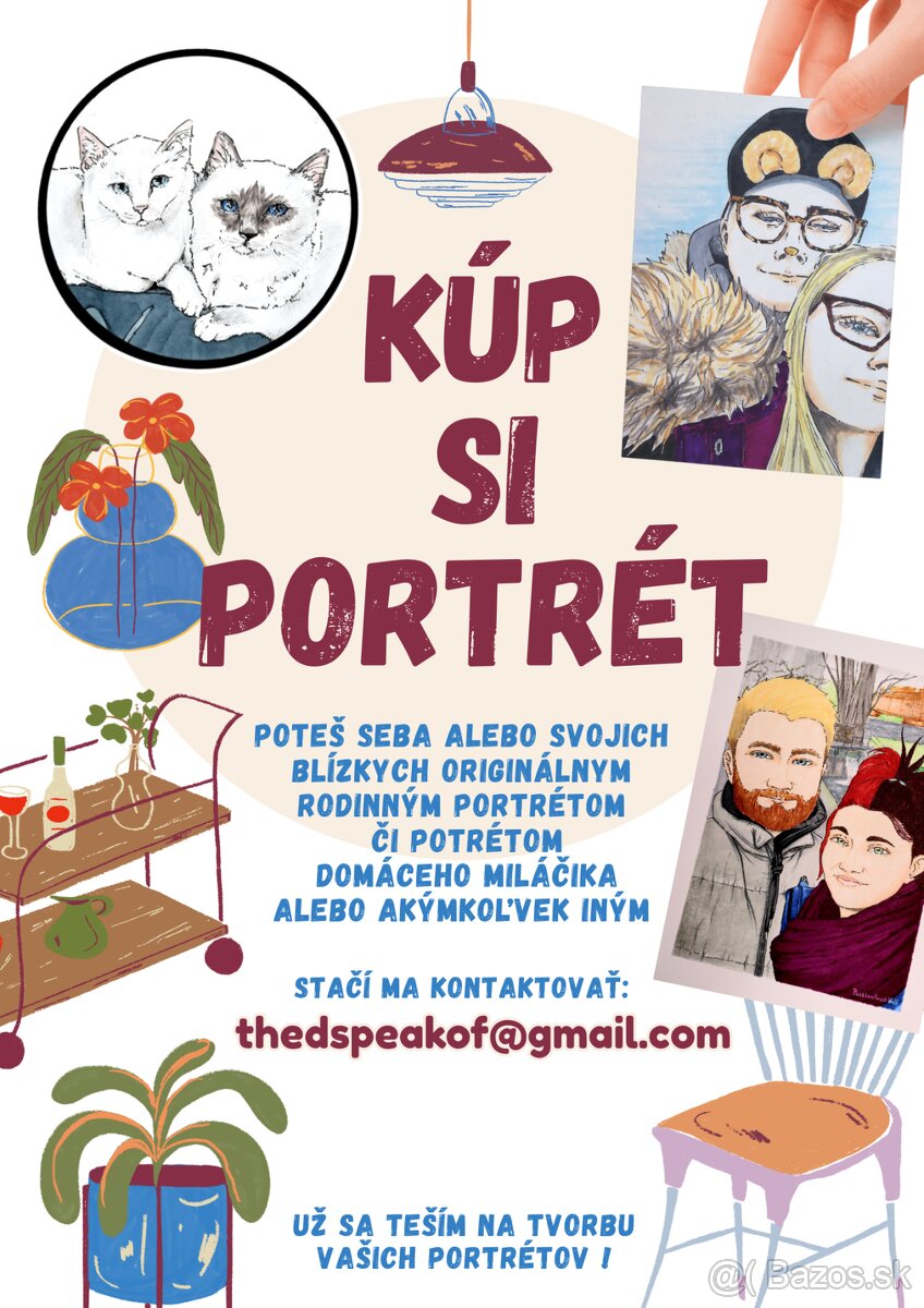 Jedinečný Farebný Portrét na Objednávku