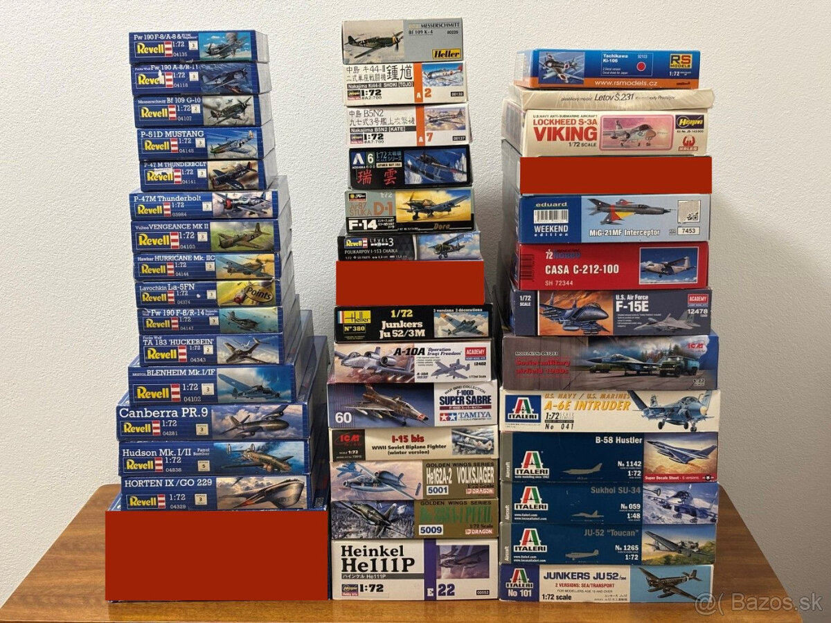Plastikové modely lietadiel 1:72 a 1:144