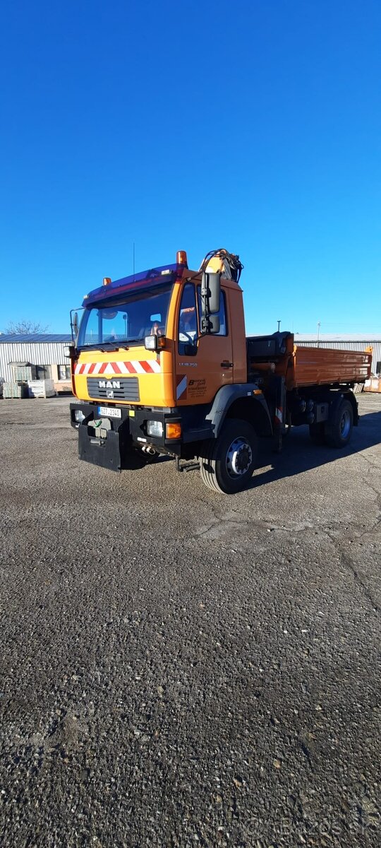 MAN LE 18.250 BB hydraulická ruka 4x4 trojstranný sklápěč