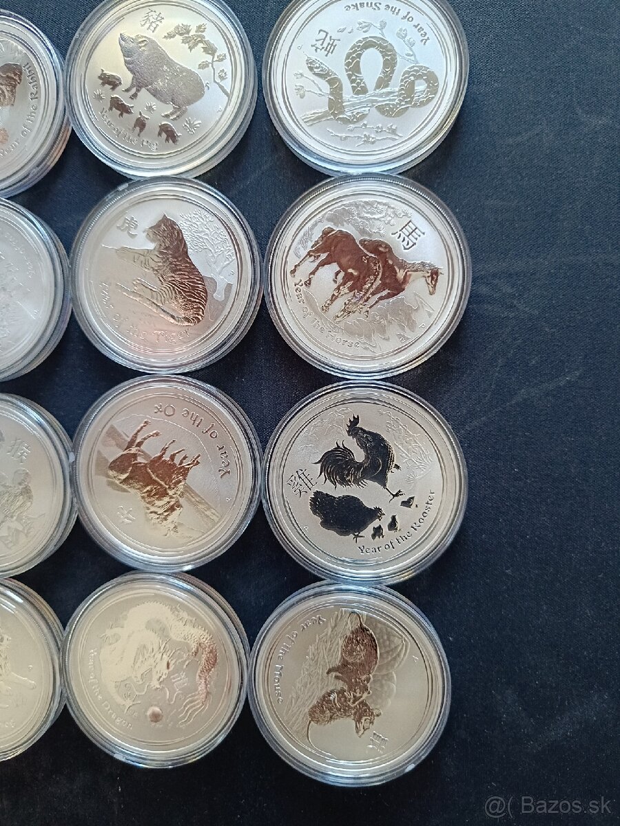 Kompletná Lunárna séria II. 1oz. Strieborné mince.