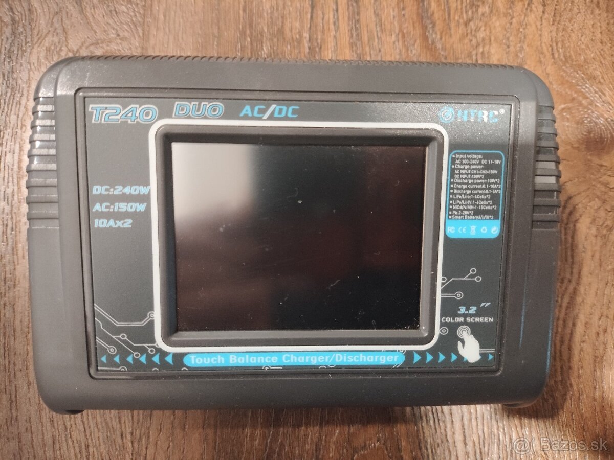 Modelarska nabijacka HTRC T240 Duo LiION, Pb, LiFePO4..