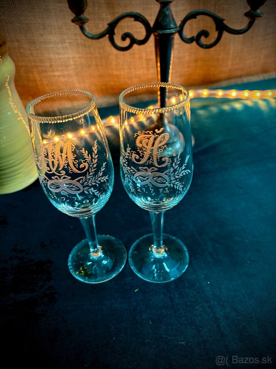Ozdobné poháre s gravírovanim
