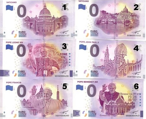 0 euro bankovka - VATIkÁN / PÁPEŽ / POPE .