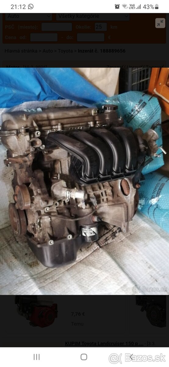 Motor toyota verso 1.6 benzin