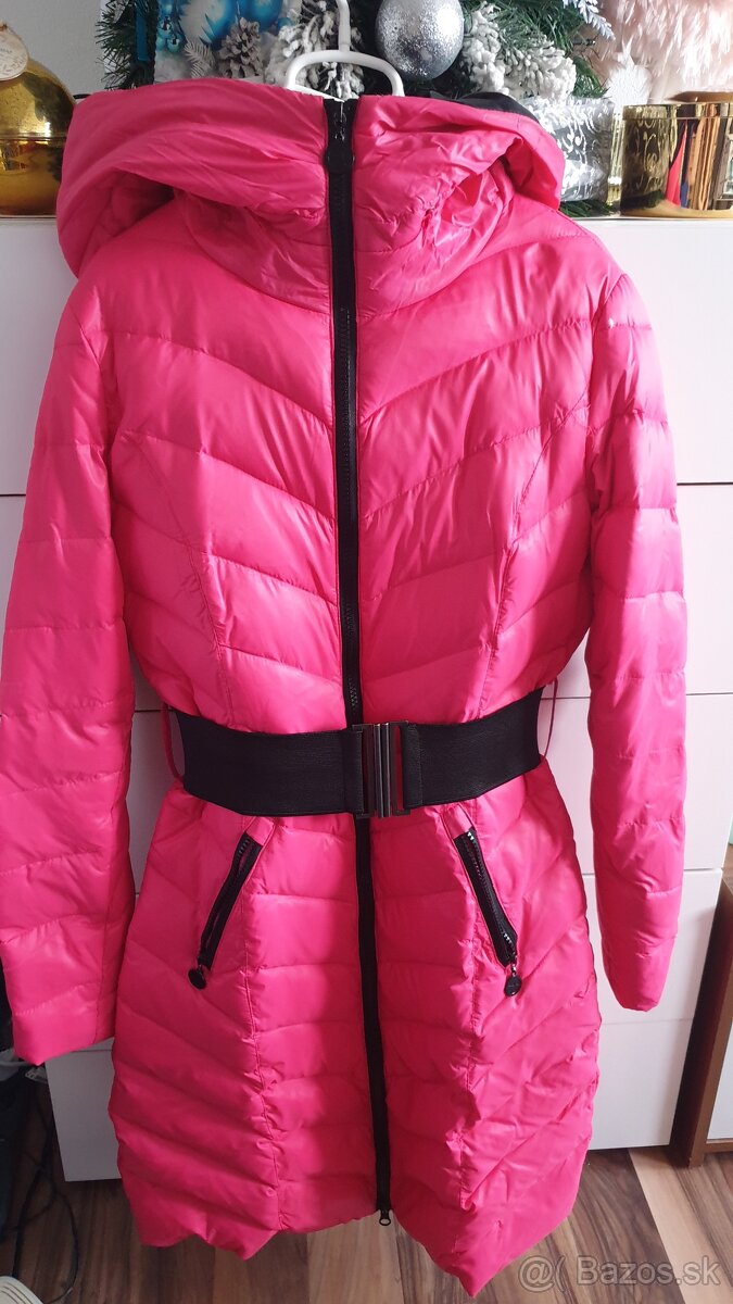 Ružová dlhá bunda