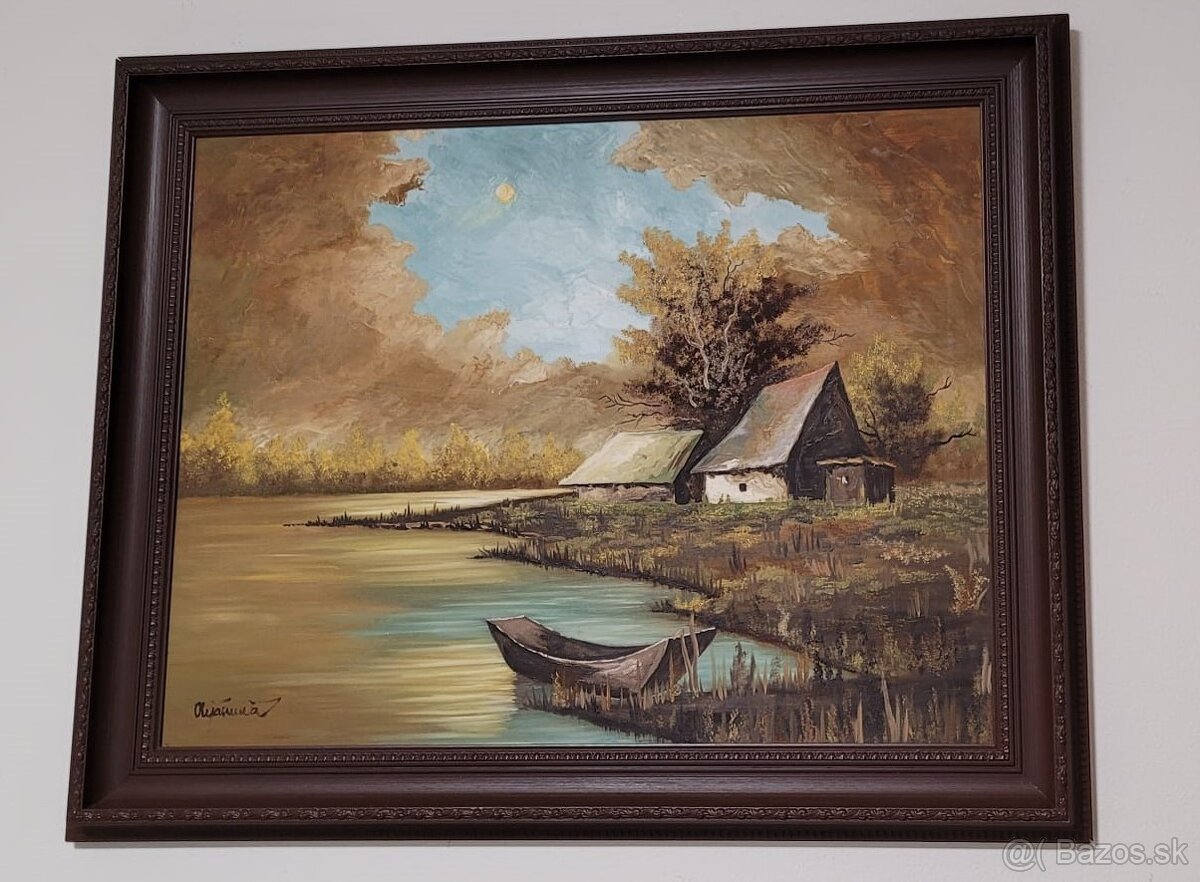 RUČNE MAĽOVANÝ OBRAZ S RÁMOM 88x71cm