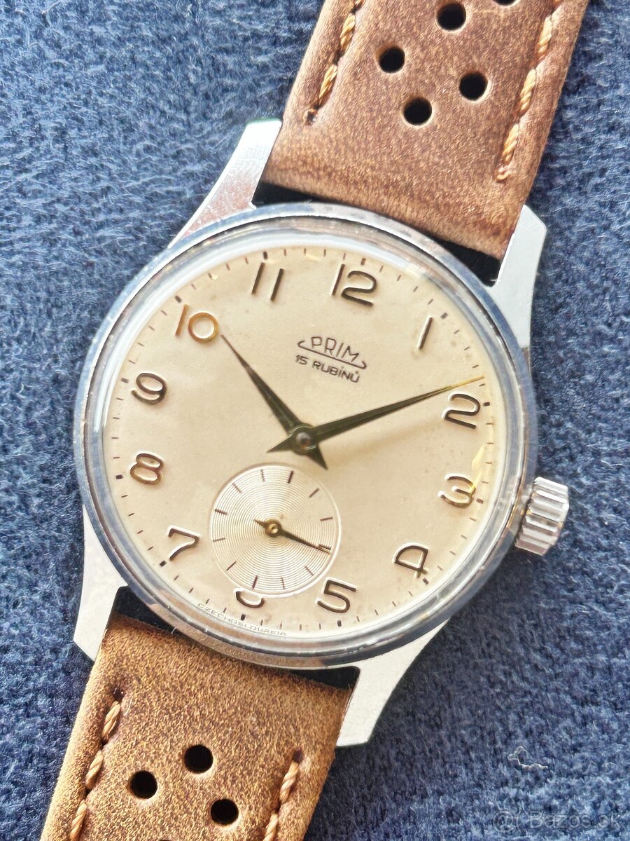 Československé mechanické vintage retro hodinky PRIM 50