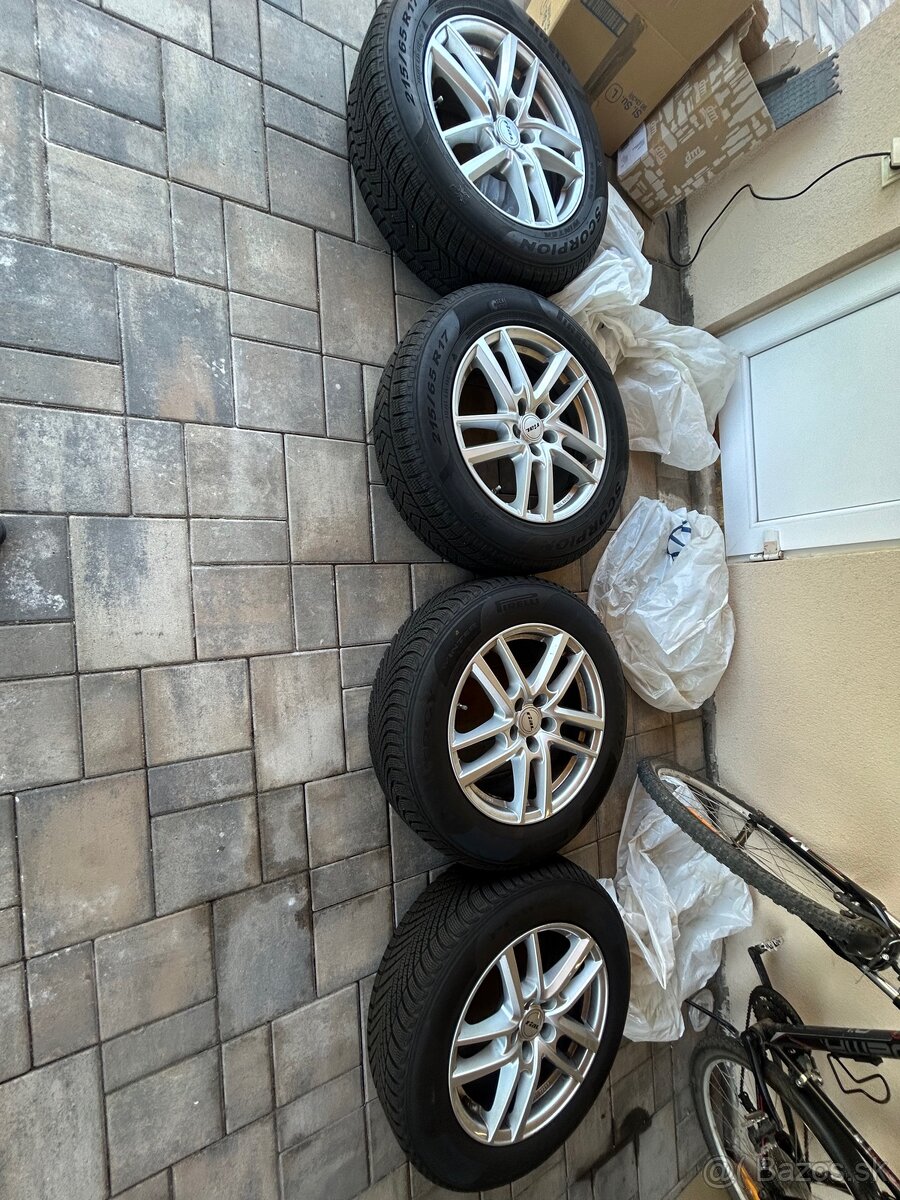 Predám zimné komplety R17 5x112, 215/65R17.