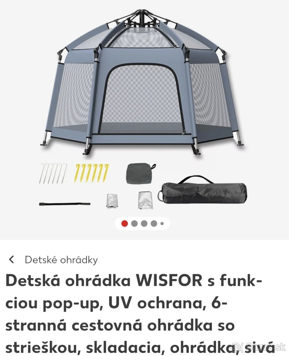 detská ohrádka ochrana pred slnkom