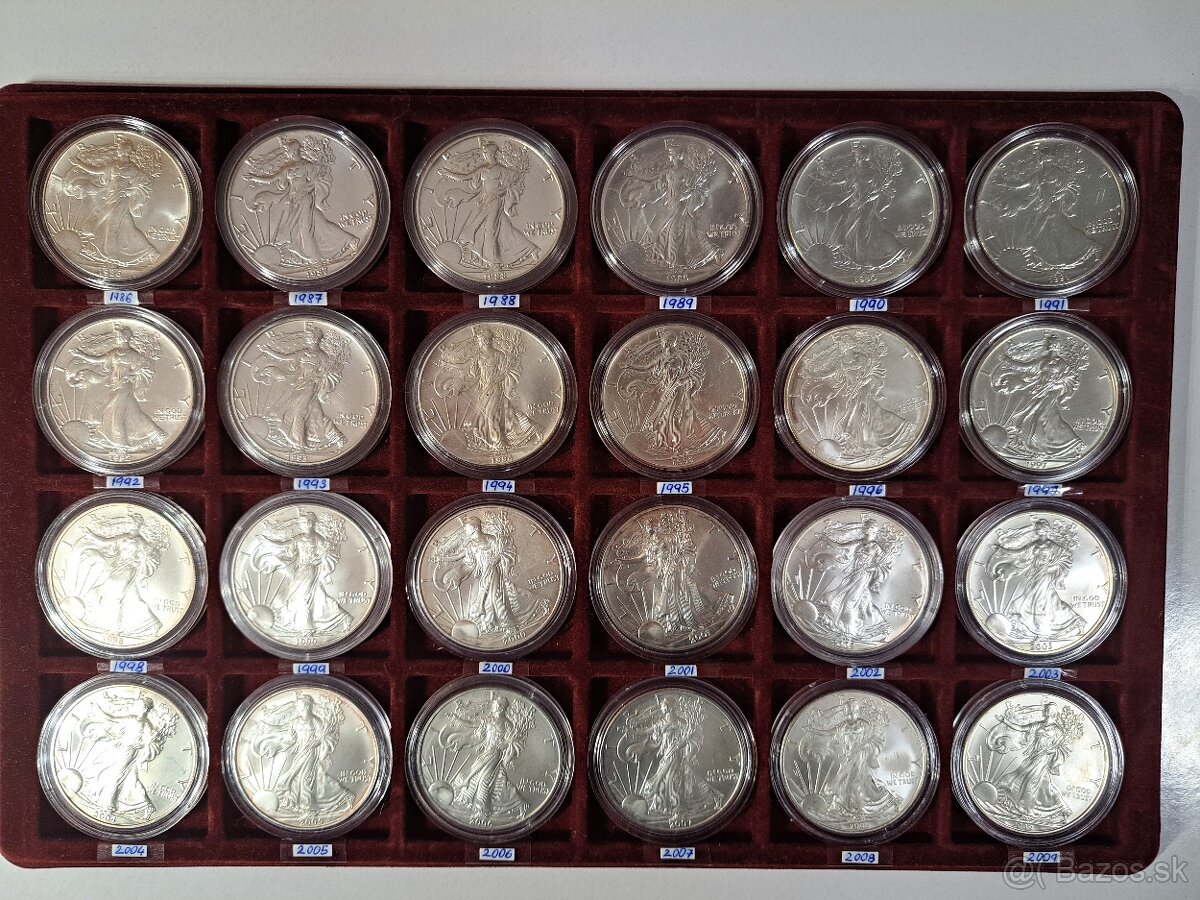 1Oz mince American Eagle - kompletná sada