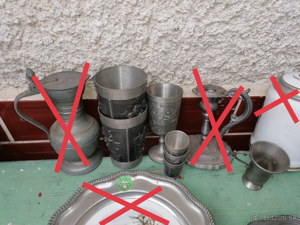 Staré cínové riady, poháre