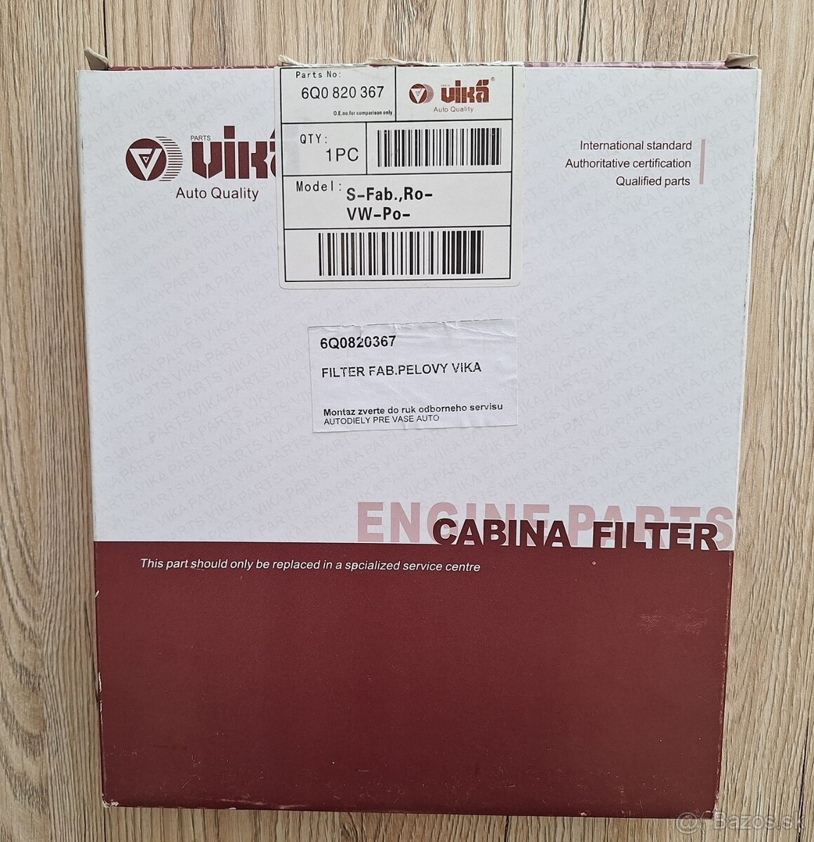 Peľový filter uhlíkový VIKA.